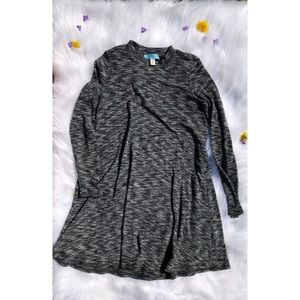 Black and Gray Heathered Sweater Dress